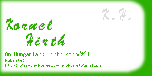 kornel hirth business card